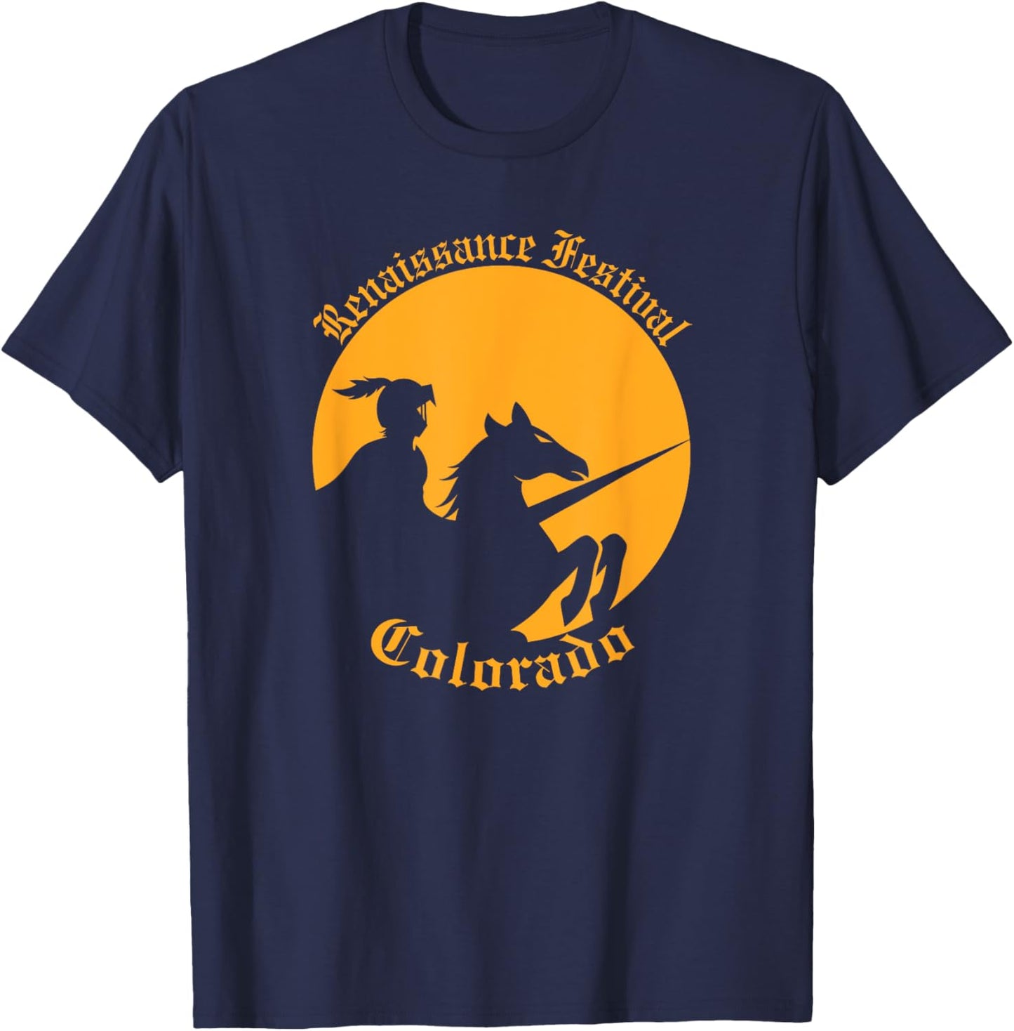 Renaissance Festival Colorado Knight & Horse T-Shirt - T-Shirt | Navy