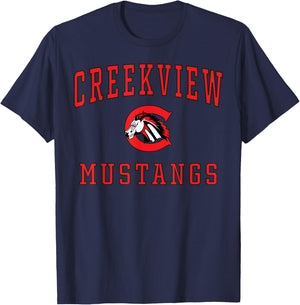 Creekview High School Mustangs C1 T-Shirt - T-Shirt | Navy