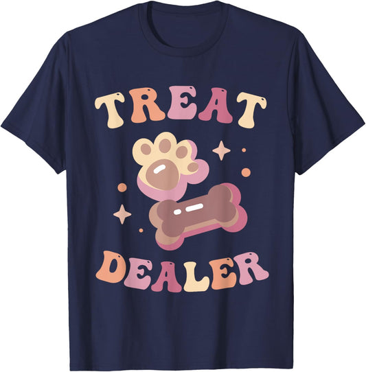 Dog Treat Dealer Funny Dog Training Dog Sitter Boys Girls T-Shirt - T-Shirt | Navy