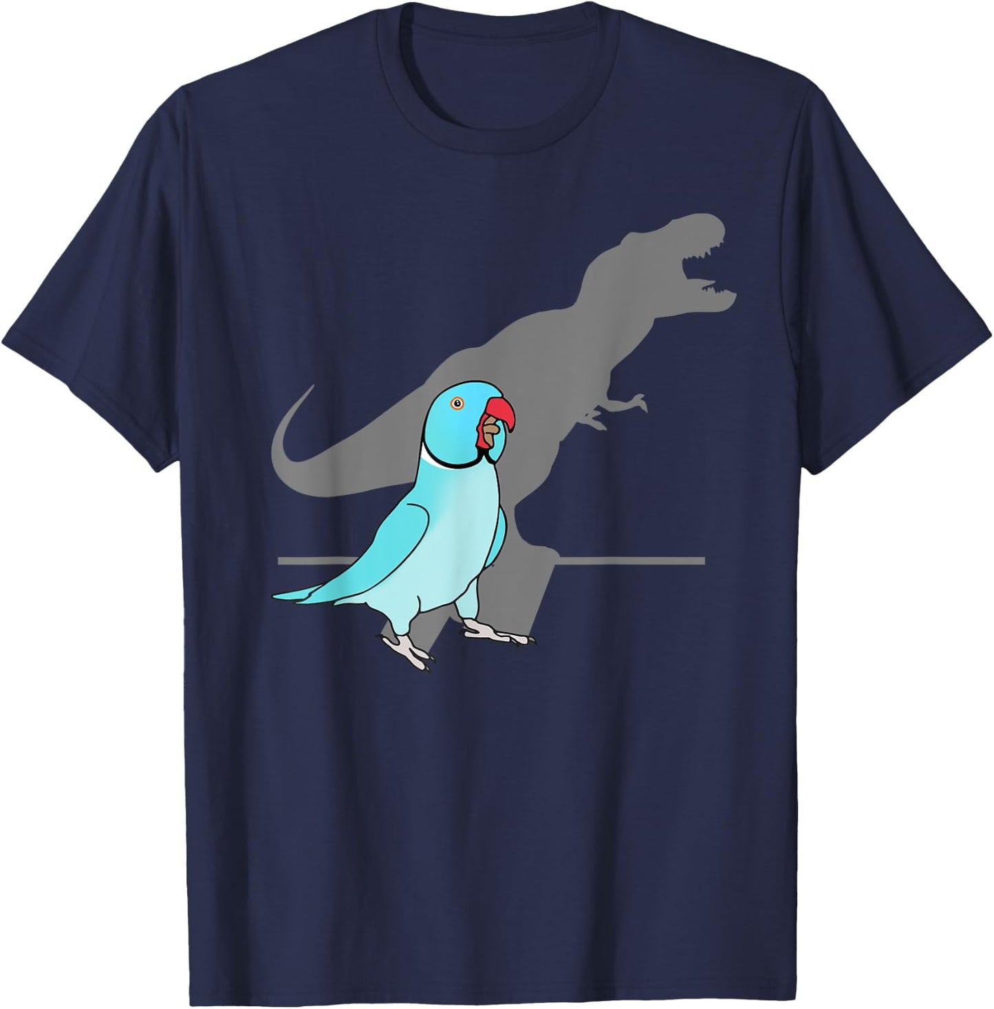 T-rex Blue Indian ringneck, Pet Birb memes Screaming Parrot T-Shirt - T-Shirt | Navy