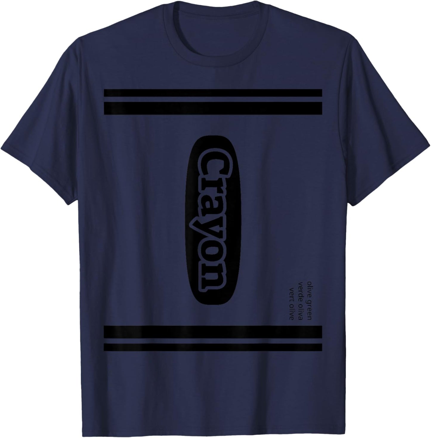 Crayon Olive Green Group Costume T-Shirt - T-Shirt | Navy