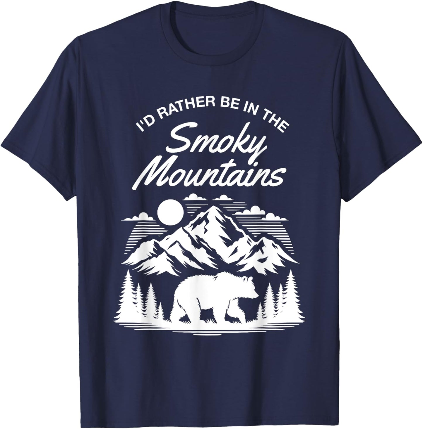 I'd Rather Be In Smoky Mountains National Park Bear Hiking T-Shirt - T-Shirt | Navy