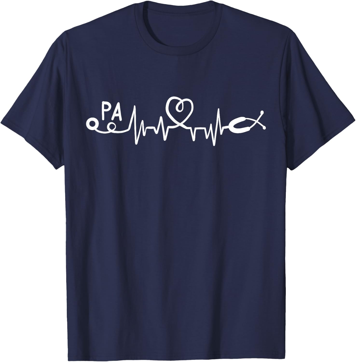 PA Doctor Assistant Heartbeat Gift T-Shirt - T-Shirt | Navy