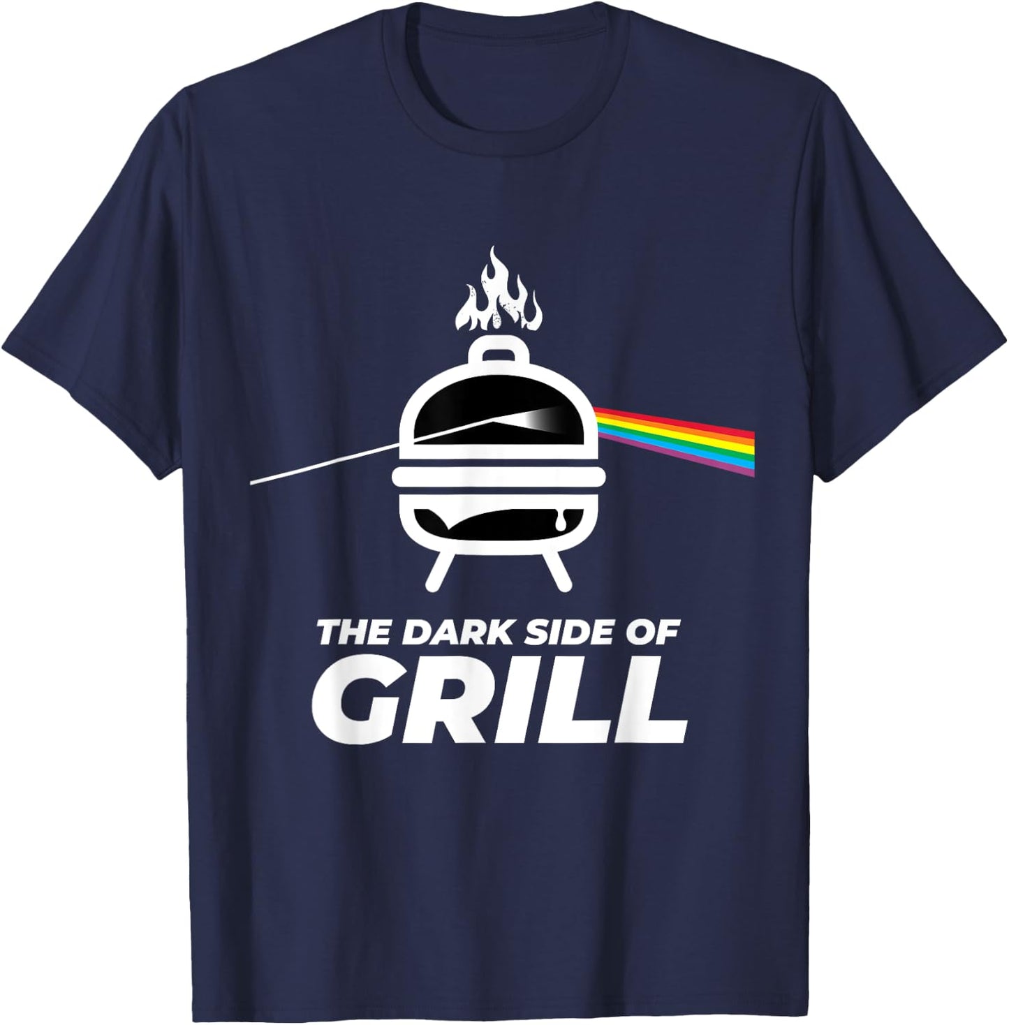 Men's Women's Kids the Dark Side of Grill BBQ Graphic Design T-Shirt - T-Shirt | Navy