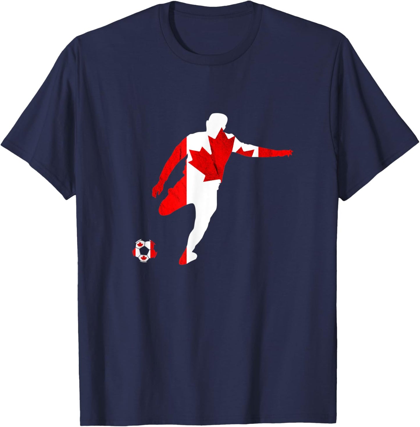 Canadian Soccer Team Maple Leaf Canadian Pride Canada Flag T-Shirt - T-Shirt | Navy