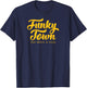 FUNKY TOWN Fort Worth TX Script Design T-Shirt - T-Shirt | Navy