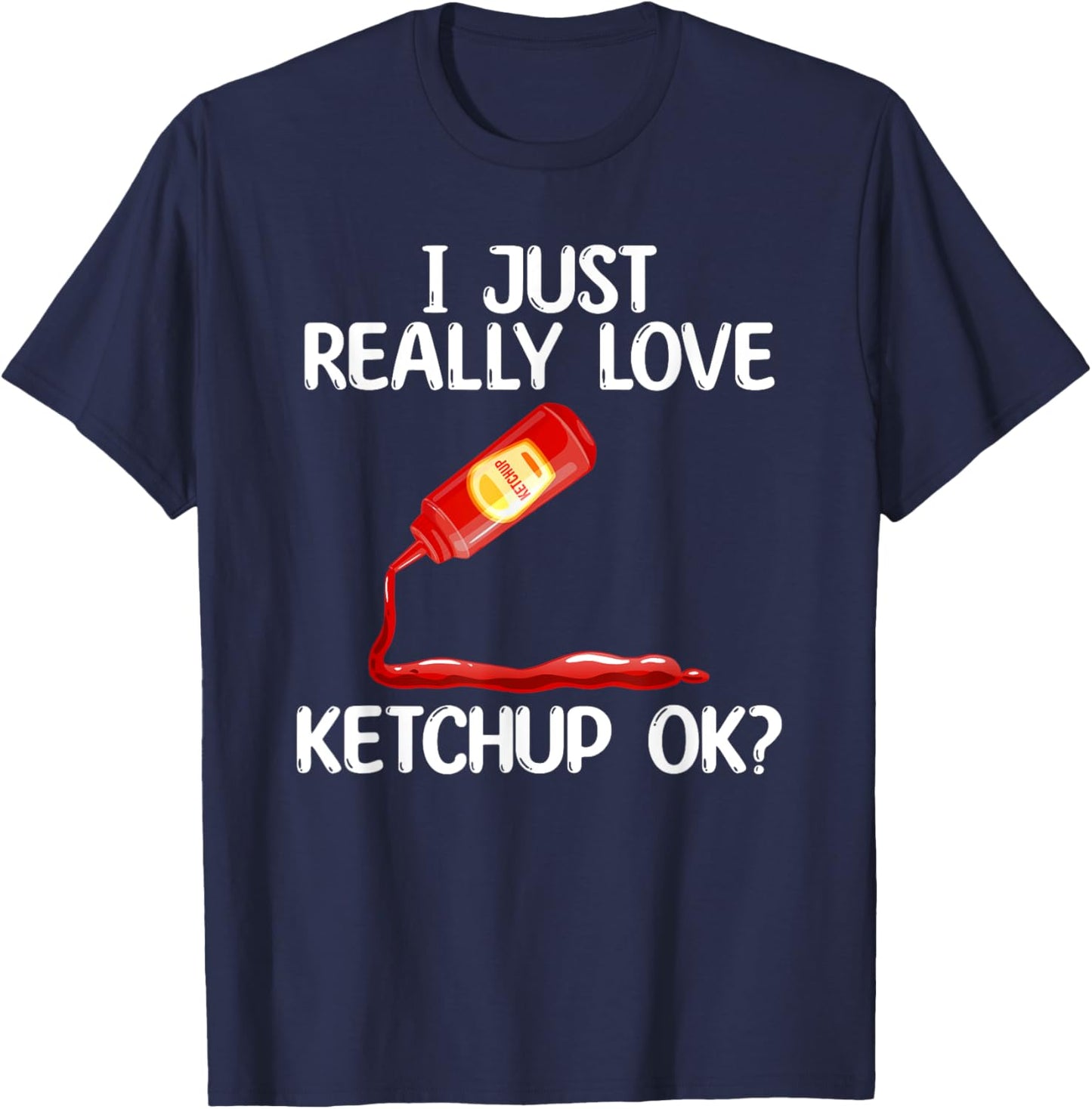 Cool Ketchup Women Mustard Catsup Condiment Foodie T-Shirt - T-Shirt | Navy