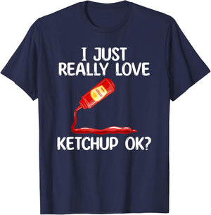 Cool Ketchup Women Mustard Catsup Condiment Foodie T-Shirt - T-Shirt | Navy