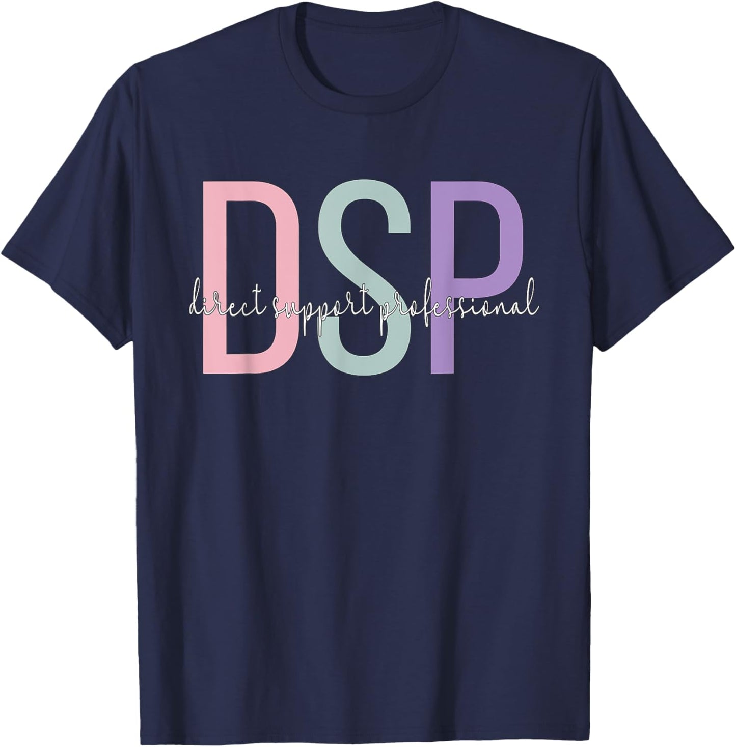 DSP Cute Direct Support Professional Black Women's Classic Fit Modern Classic Round Collar Lace Embellishment T-Shirt - T-Shirt | Navy