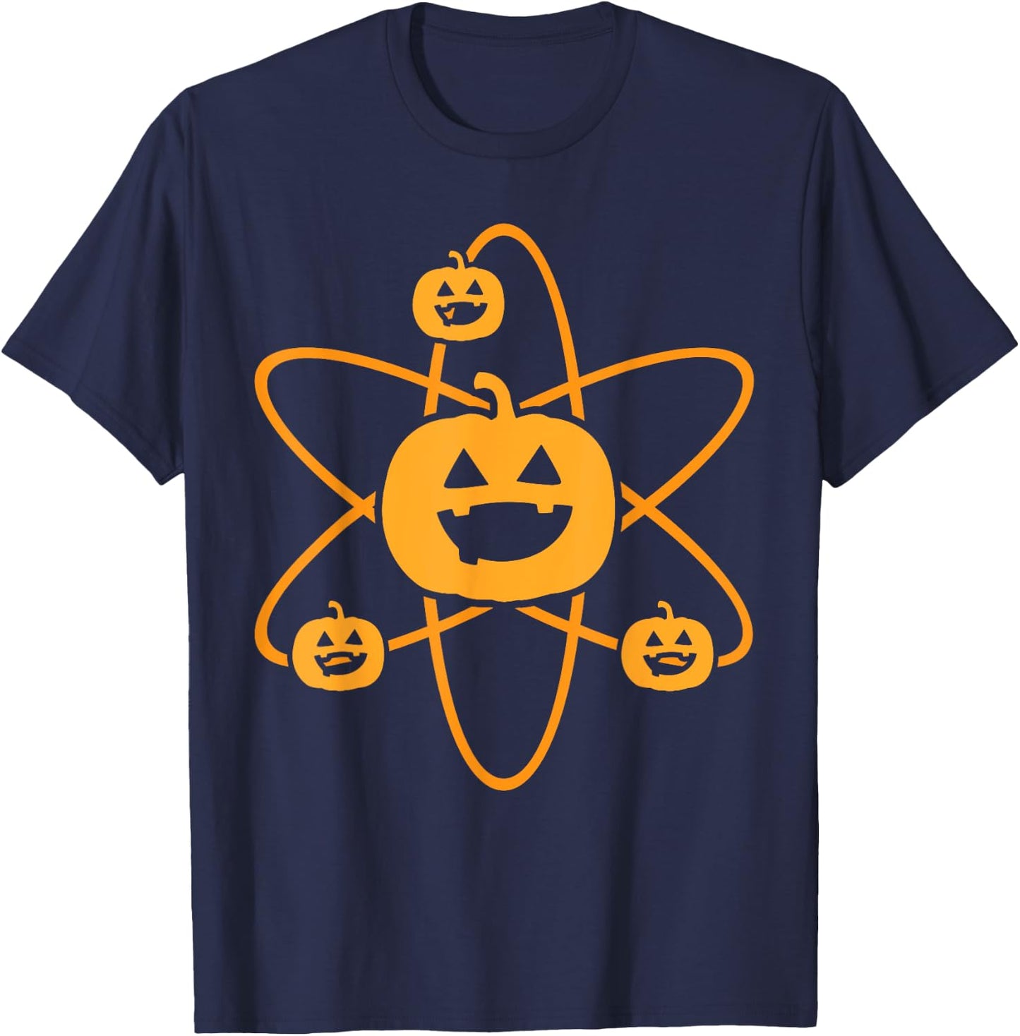 Halloween Science Pumpkin Jack O Lantern Nerd Geek Physics T-Shirt - T-Shirt | Navy