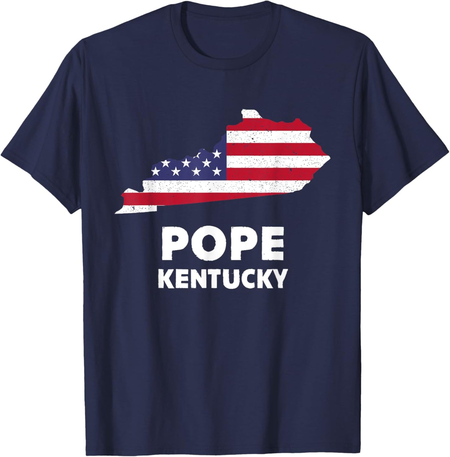 Distressed Patriotic USA Flag Pope, Kentucky , Small, Black T-Shirt - T-Shirt | Navy