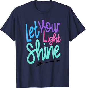 Cute Christian Bible Verse Matthew 5:16 Let Your Light Shine T-Shirt - T-Shirt | Navy