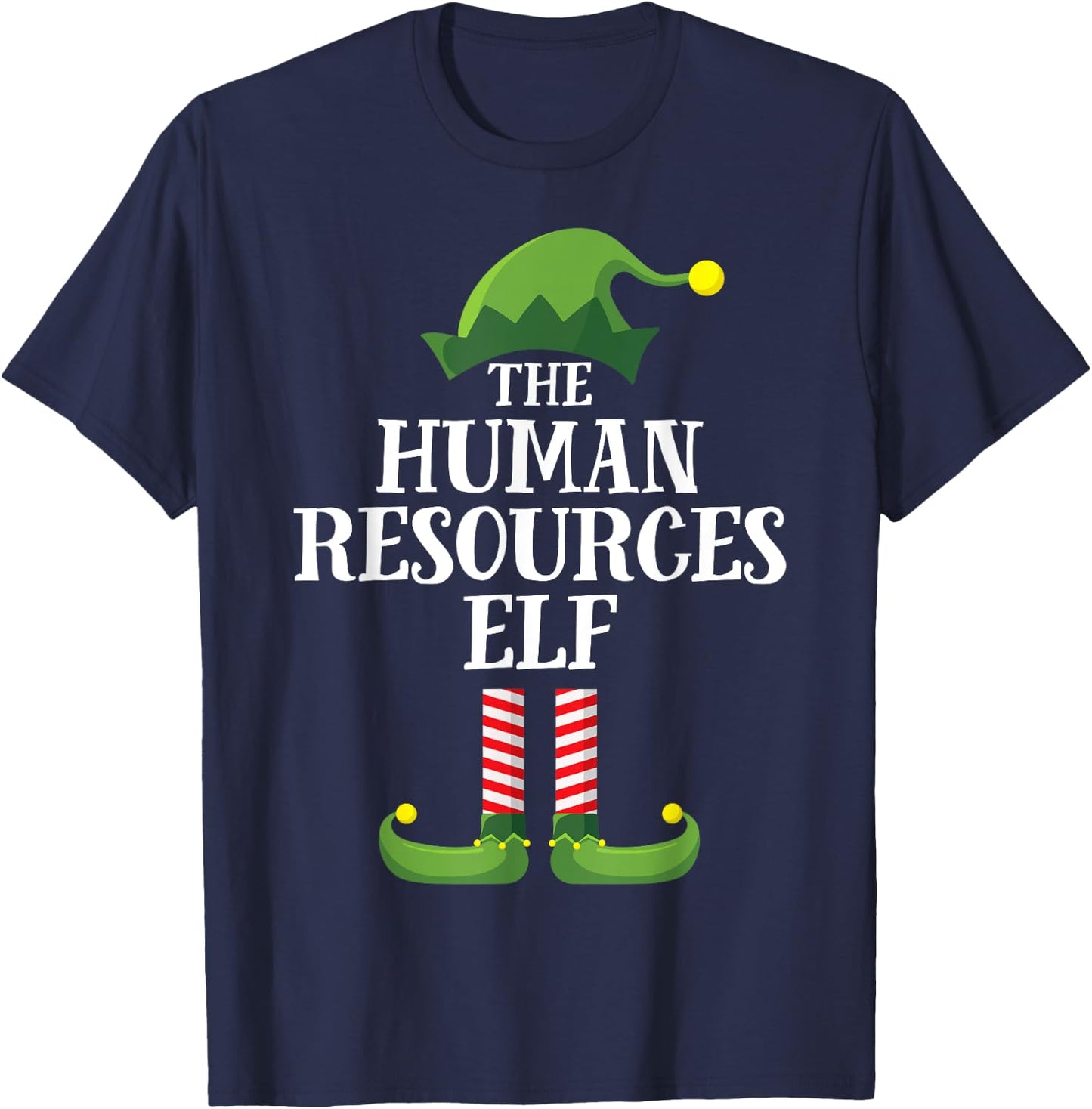 Human Resources Elf Matching Family Group Christmas HR Elf T-Shirt - T-Shirt | Navy