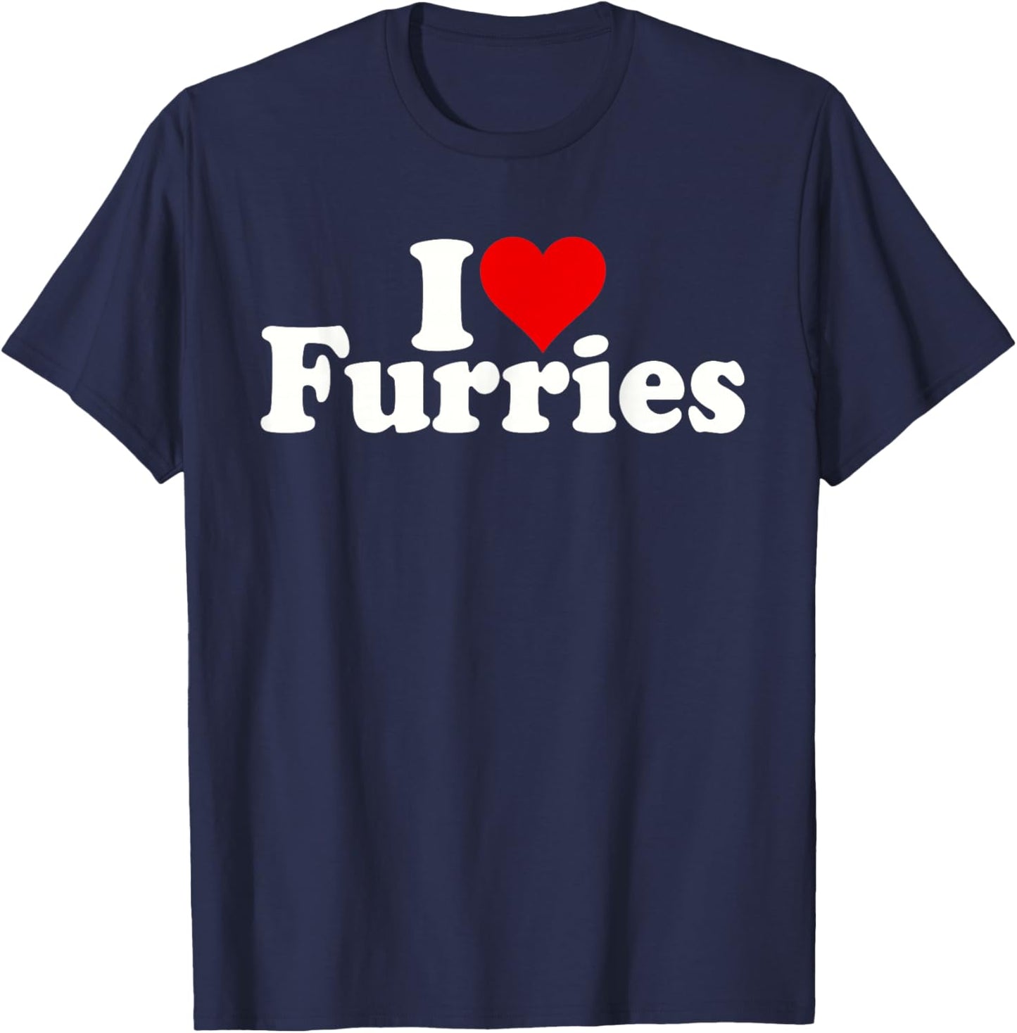 I Love Heart Furries Furry Fandom Cosplay FURSUIT T-Shirt - T-Shirt | Navy