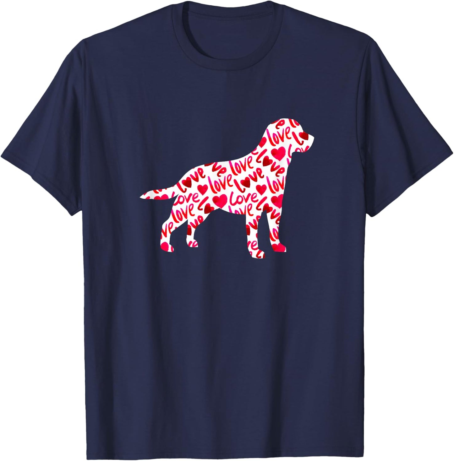 Labrador Retriever Love Heart Dog Valentine's Day Women Kids T-Shirt - T-Shirt | Navy