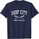 Surf City North Carolina Vintage Nautical Paddles Sports Oar T-Shirt - T-Shirt | Navy