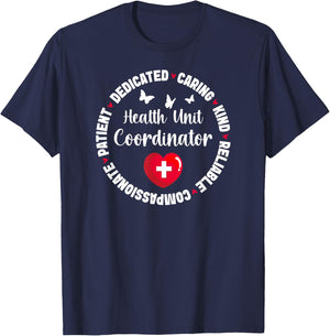 Health Unit Coordinator Appreciation Circle HUC T-Shirt - T-Shirt | Navy