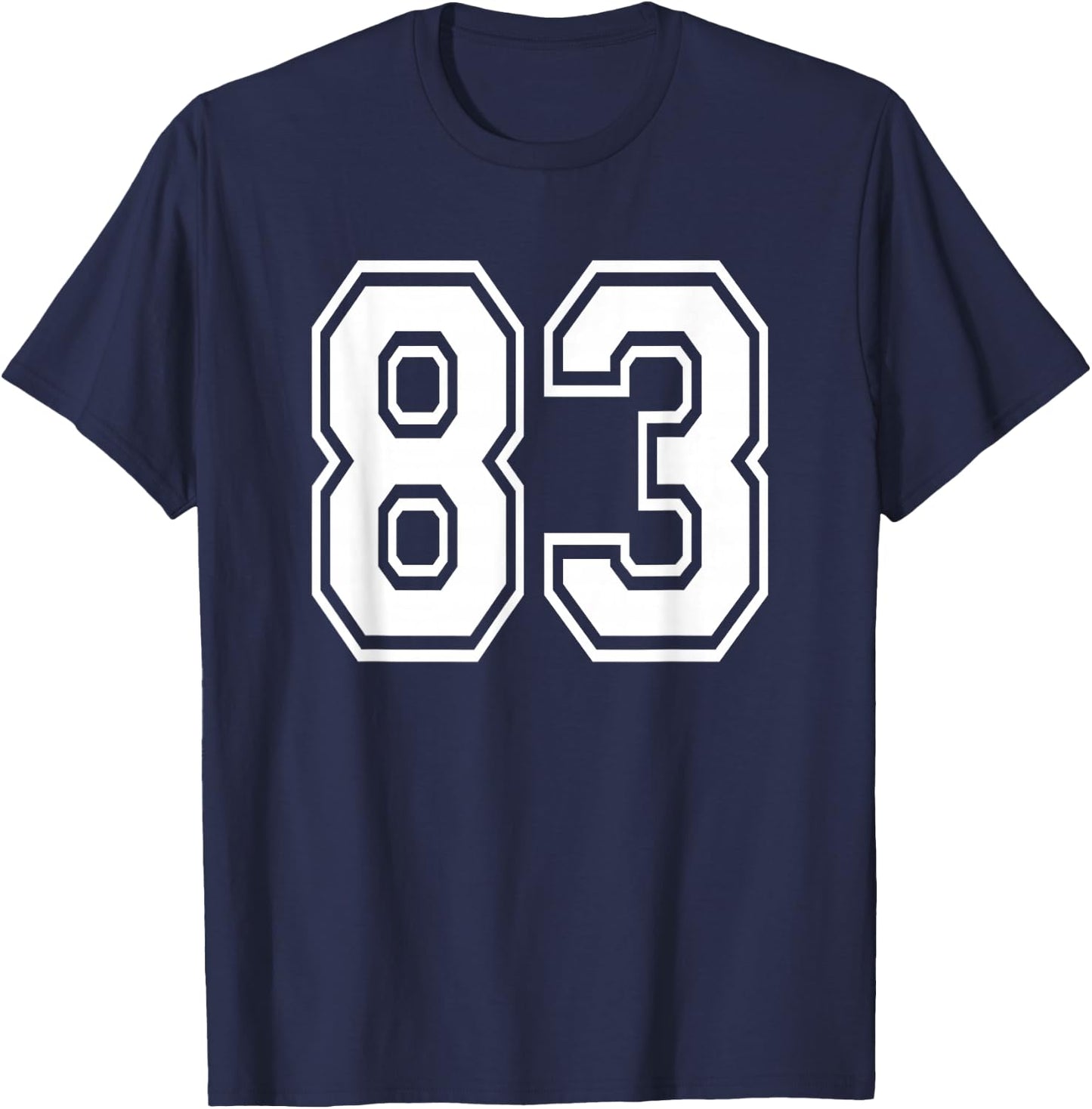 Number 83 83rd Birthday Gift Player Team Numbered Jersey T-Shirt - T-Shirt | Navy