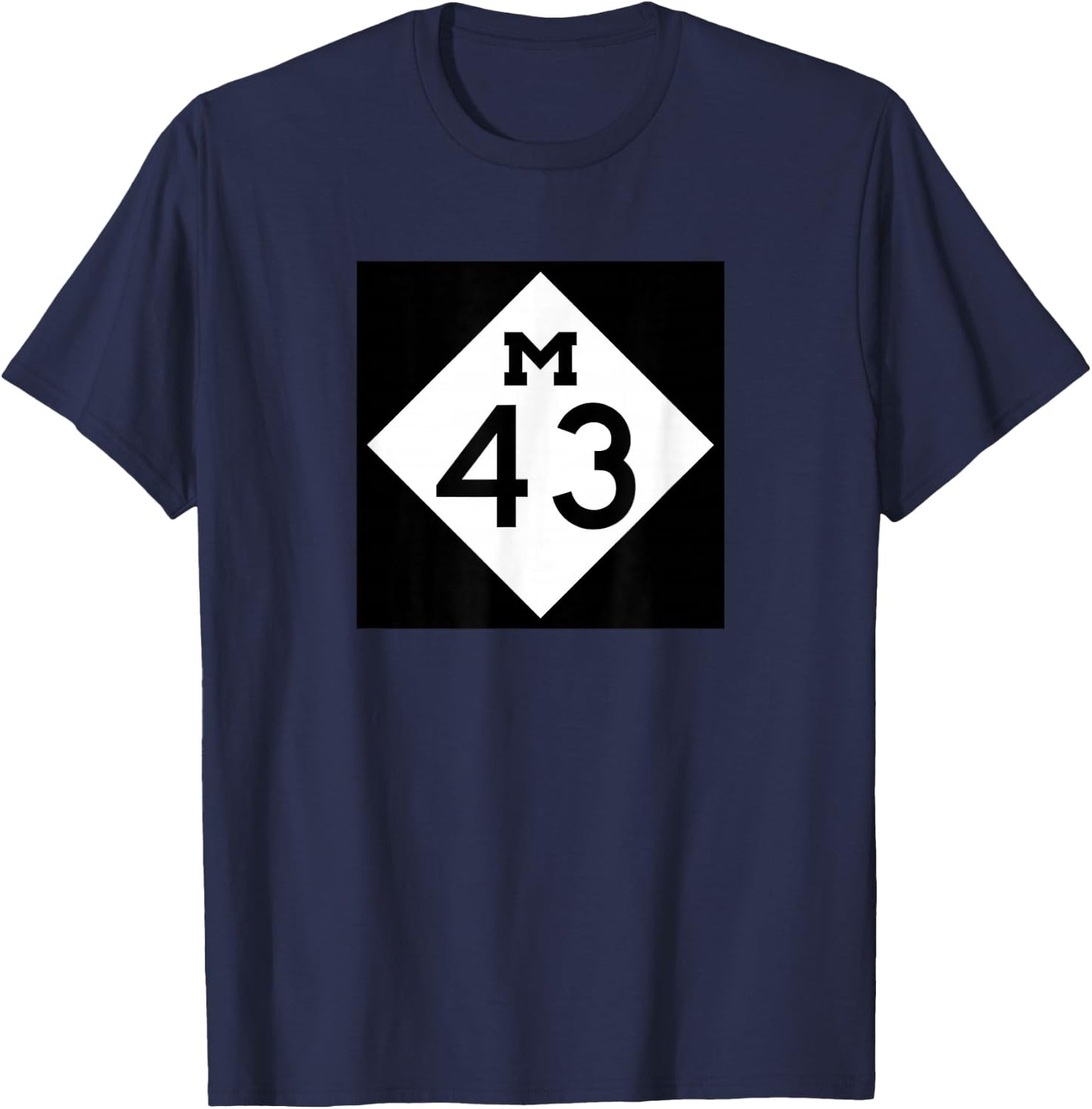 M-43 Michigan Highway Classic Roadway Logo T-Shirt - T-Shirt | Navy