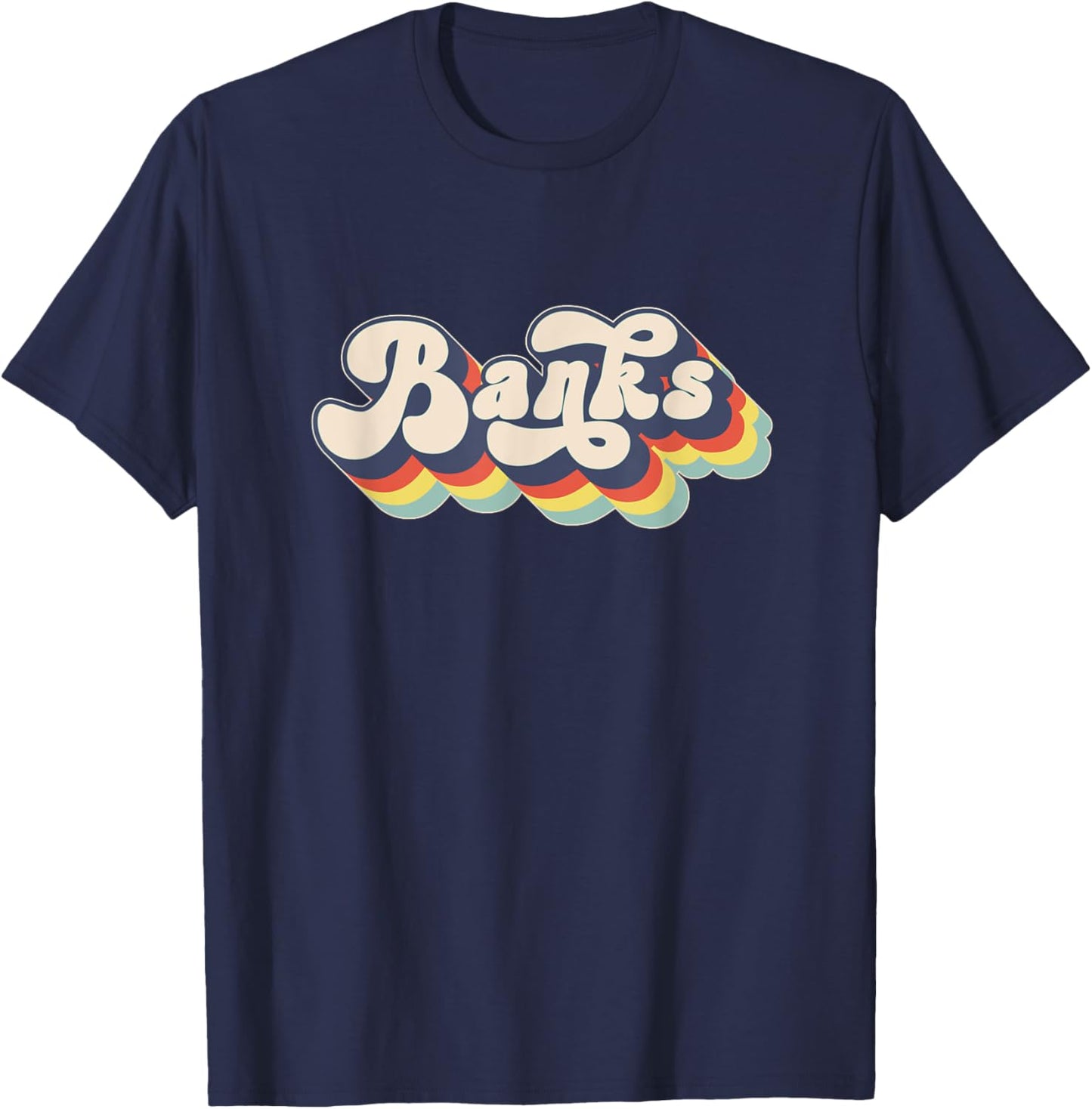 BANKS Family Name Personalized Surname BANKS T-Shirt - T-Shirt | Navy