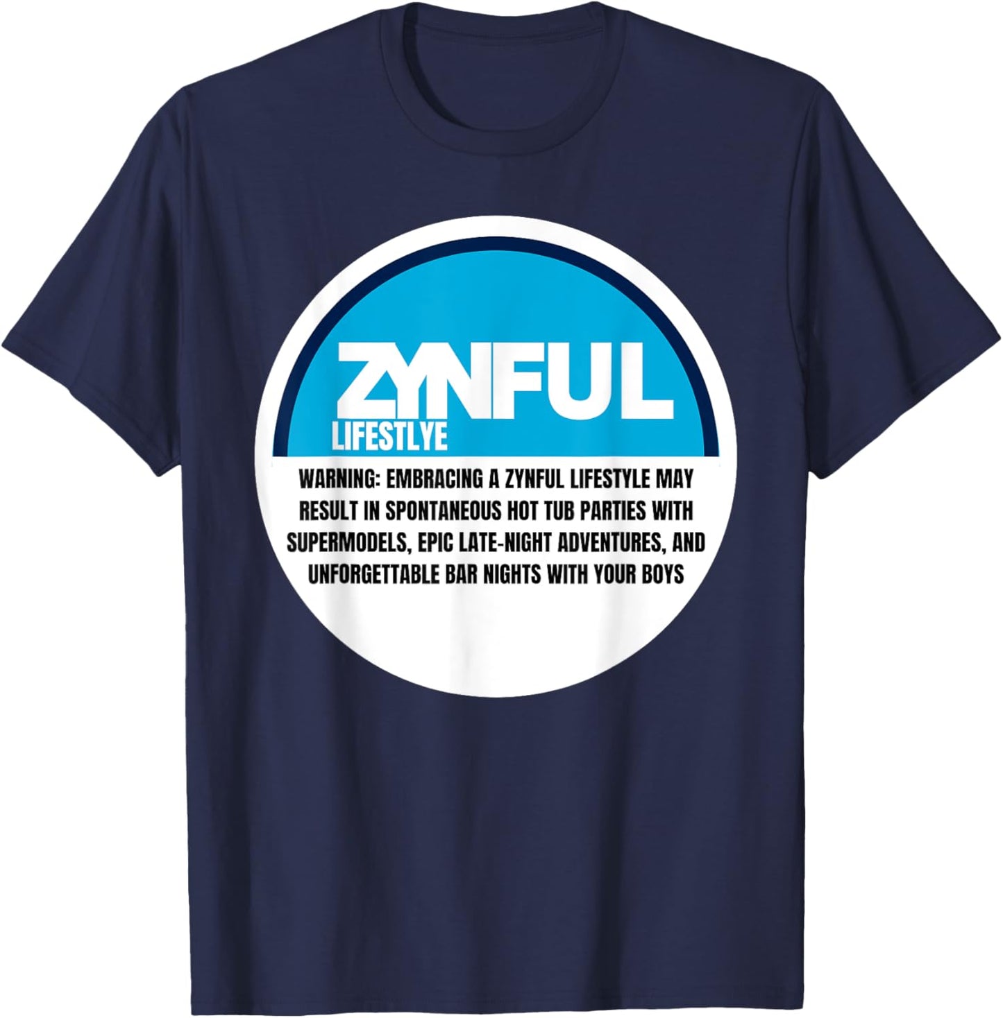 Funny Lip Pillow Flavored Nicotine Pouch Sinful Lifestyle T-Shirt - T-Shirt | Navy