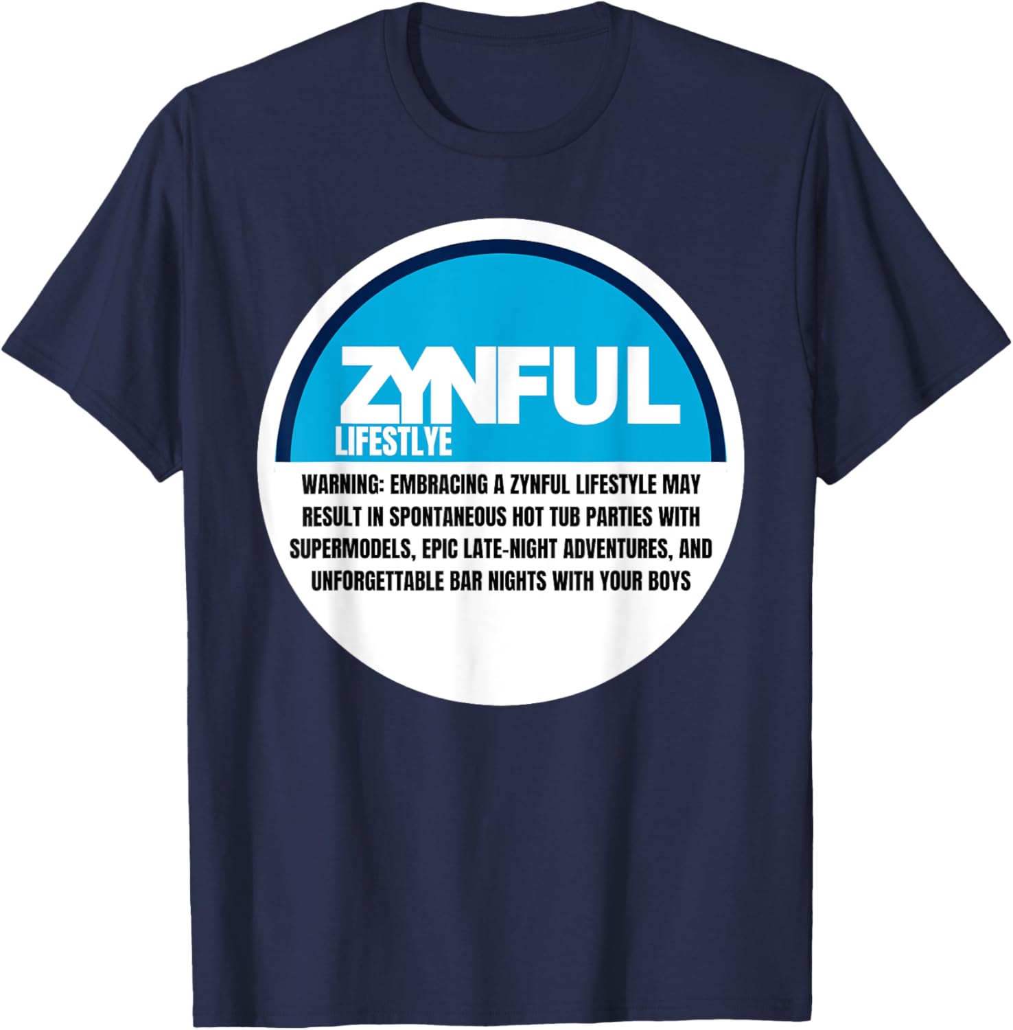 Funny Lip Pillow Flavored Nicotine Pouch Sinful Lifestyle T-Shirt - T-Shirt | Navy