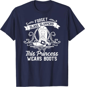 Fun Badass Princess Wears Boots Cowgirl Gift Design T-Shirt - T-Shirt | Navy