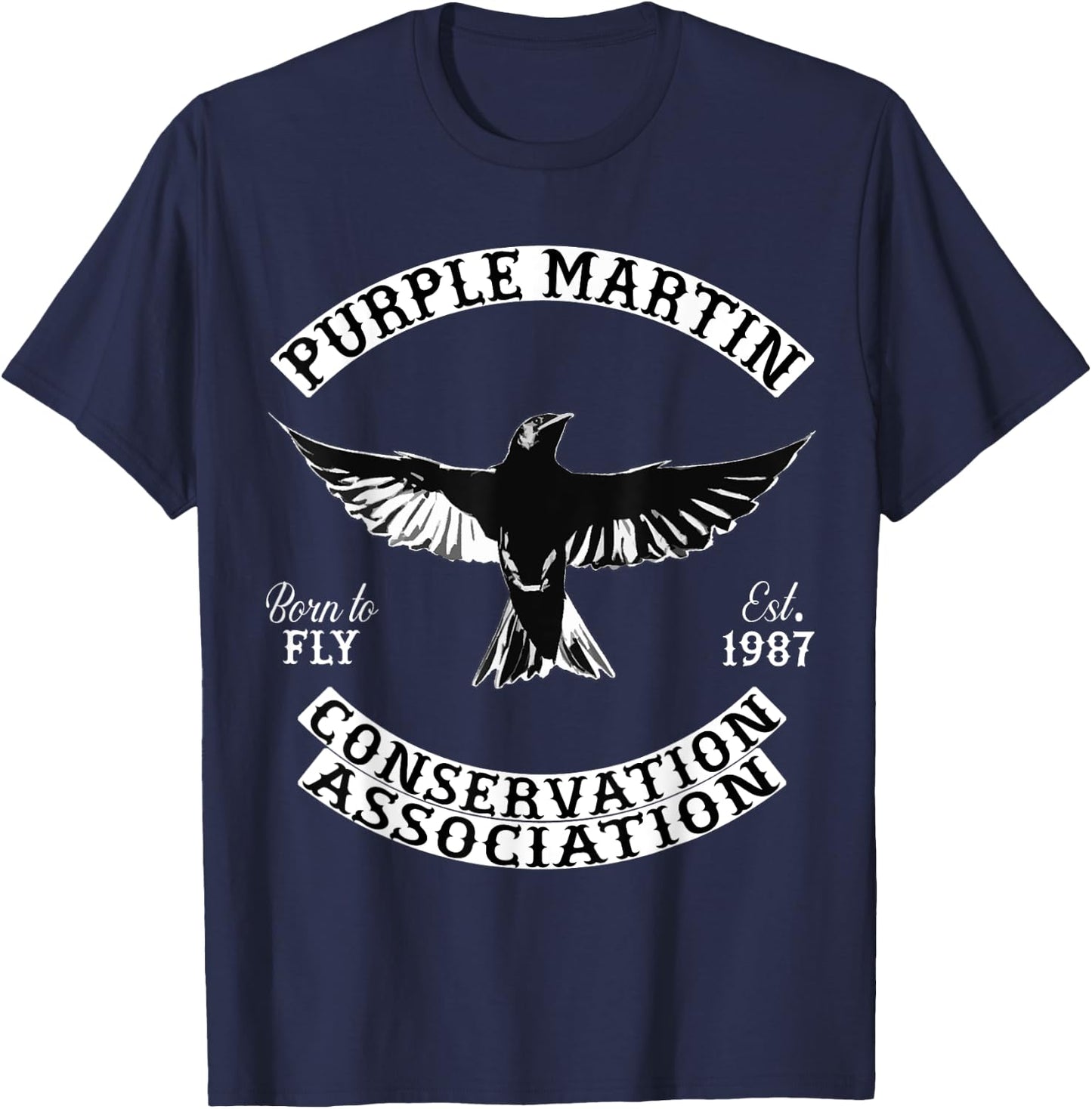 Purple Martin Biker Style T-Shirt - T-Shirt | Navy