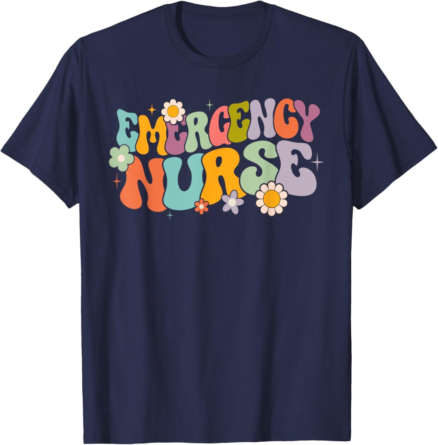 groovy ER Nurse Emergency Nurse School women nursing Room T-Shirt - T-Shirt | Navy