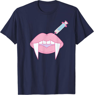 Cute Botox Lip Filler Nurse Injector Esthetician Halloween T-Shirt - T-Shirt | Navy