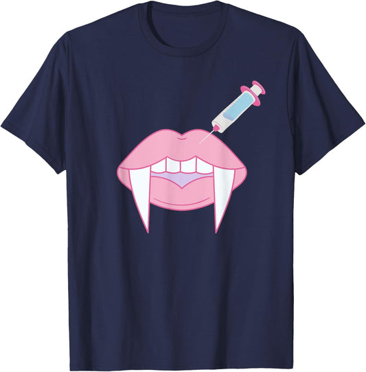 Cute Botox Lip Filler Nurse Injector Esthetician Halloween T-Shirt - T-Shirt | Navy