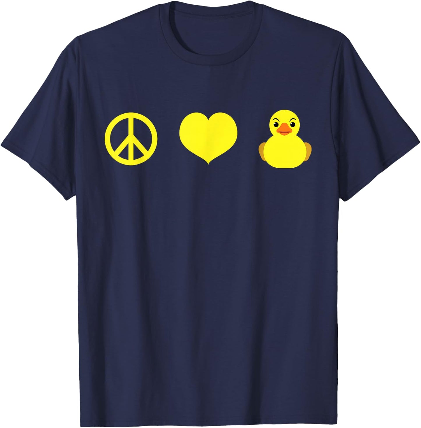 Rubber Duck Peace Love as Men, Women, Kids Rubber Ducky T-Shirt - T-Shirt | Navy