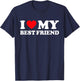I Love My Best Friend Shirt I Heart My Best Friend BFF T-Shirt - T-Shirt | Navy