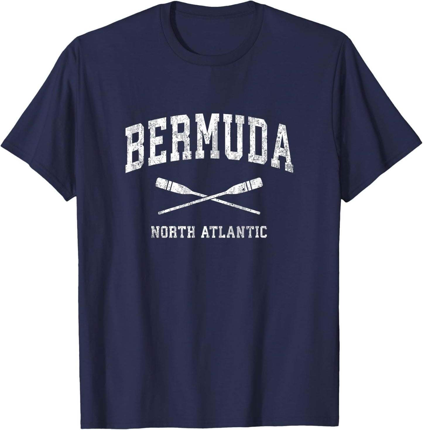 Bermuda Vintage Nautical Paddles Sports Oars T-Shirt - T-Shirt | Navy