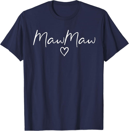MawMaw Gifts Grandma Heart Mother's Day MawMaw T-Shirt - T-Shirt | Navy