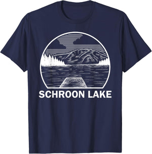 SCHROON LAKE NEW YORK Funny Fishing Camping Summer Gift Women Girls Kids T-Shirt - T-Shirt | Navy