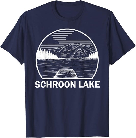 SCHROON LAKE NEW YORK Funny Fishing Camping Summer Gift Women Girls Kids T-Shirt - T-Shirt | Navy