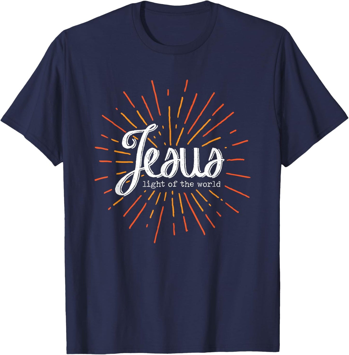 Christian Bible Verse, Jesus Light of the World, John 8:12 T-Shirt - T-Shirt | Navy
