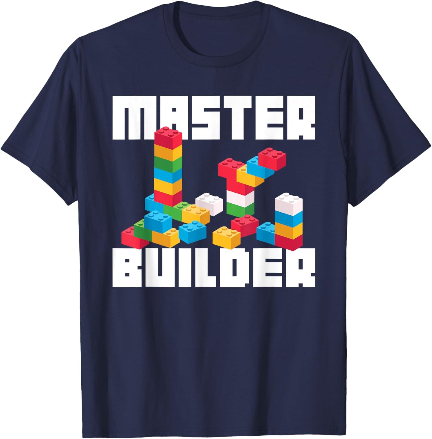 Cool Master Builder Funny Building Blocks Gift Men Women T-Shirt - T-Shirt | Navy