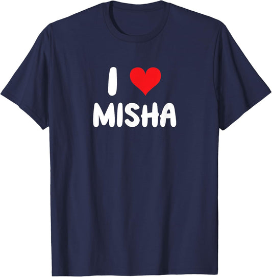 I Love Misha - Heart T-Shirt - T-Shirt | Navy