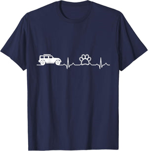 Offroad Driving and Dogs Paw shirt Woman, 4x4 4WD T-Shirt - T-Shirt | Navy