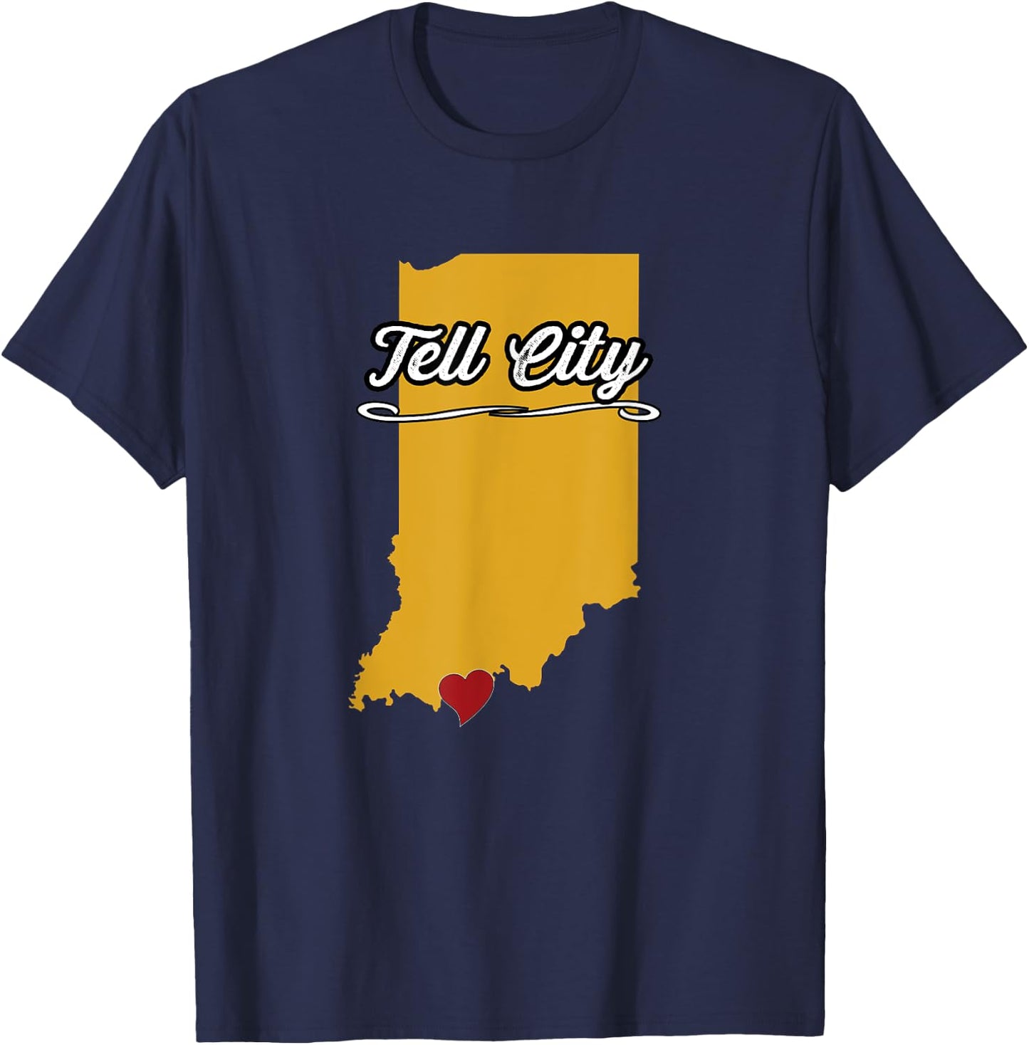 City of TELL CITY Indiana | Hoosier Novelty Merch Gift T-Shirt - T-Shirt | Navy