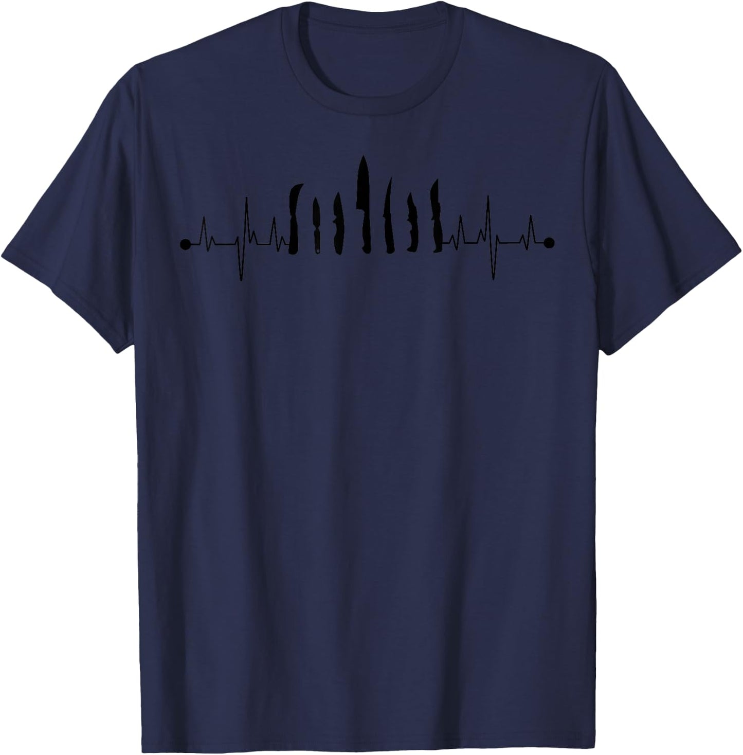 Funny Knife Gift Women Knives Collectors Makers EKG T-Shirt - T-Shirt | Navy