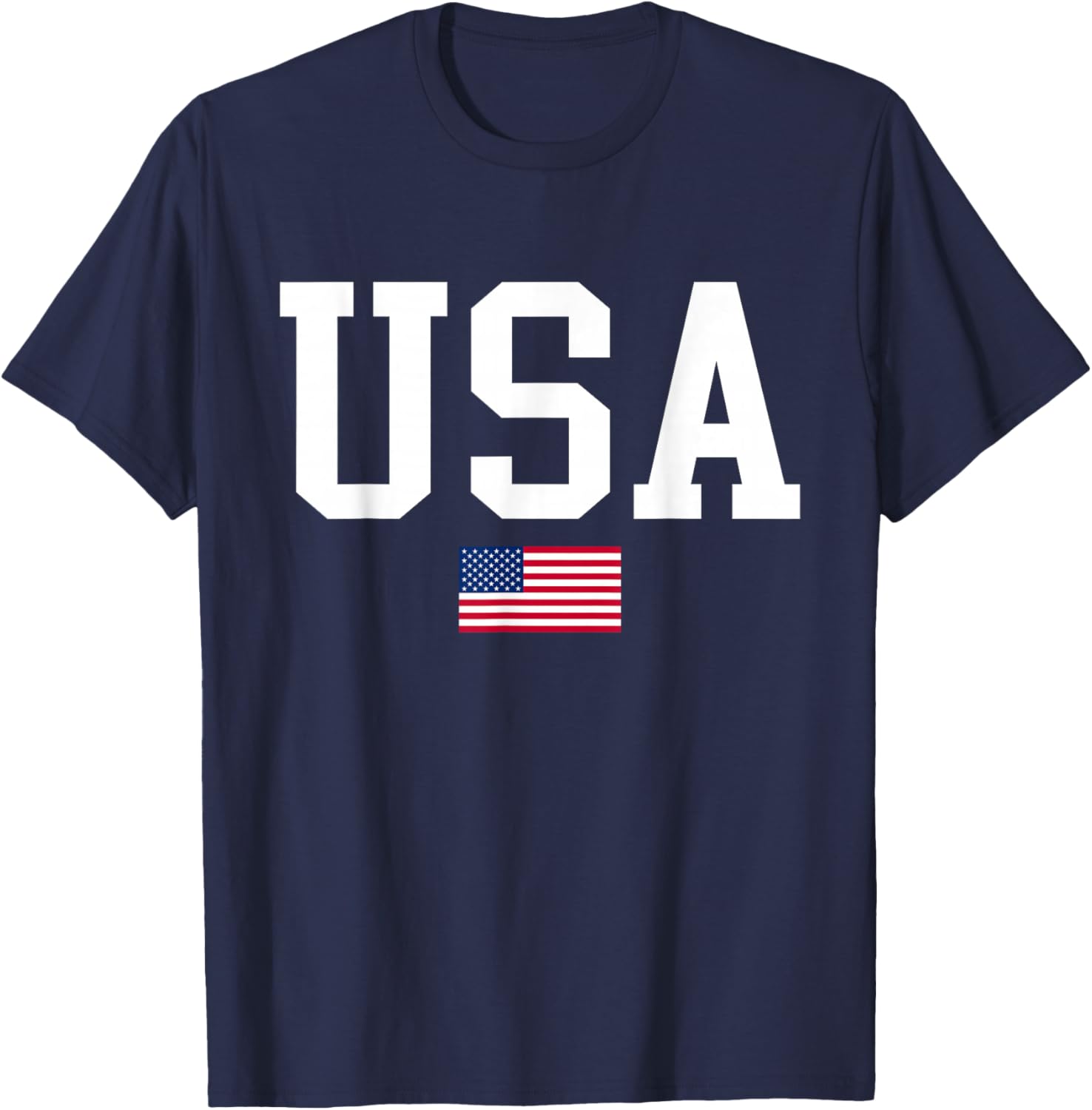 USA Patriotic American Flag Women Kids Boys Girls US T-Shirt - T-Shirt | Navy