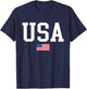 USA Patriotic American Flag Women Kids Boys Girls US T-Shirt - T-Shirt | Navy