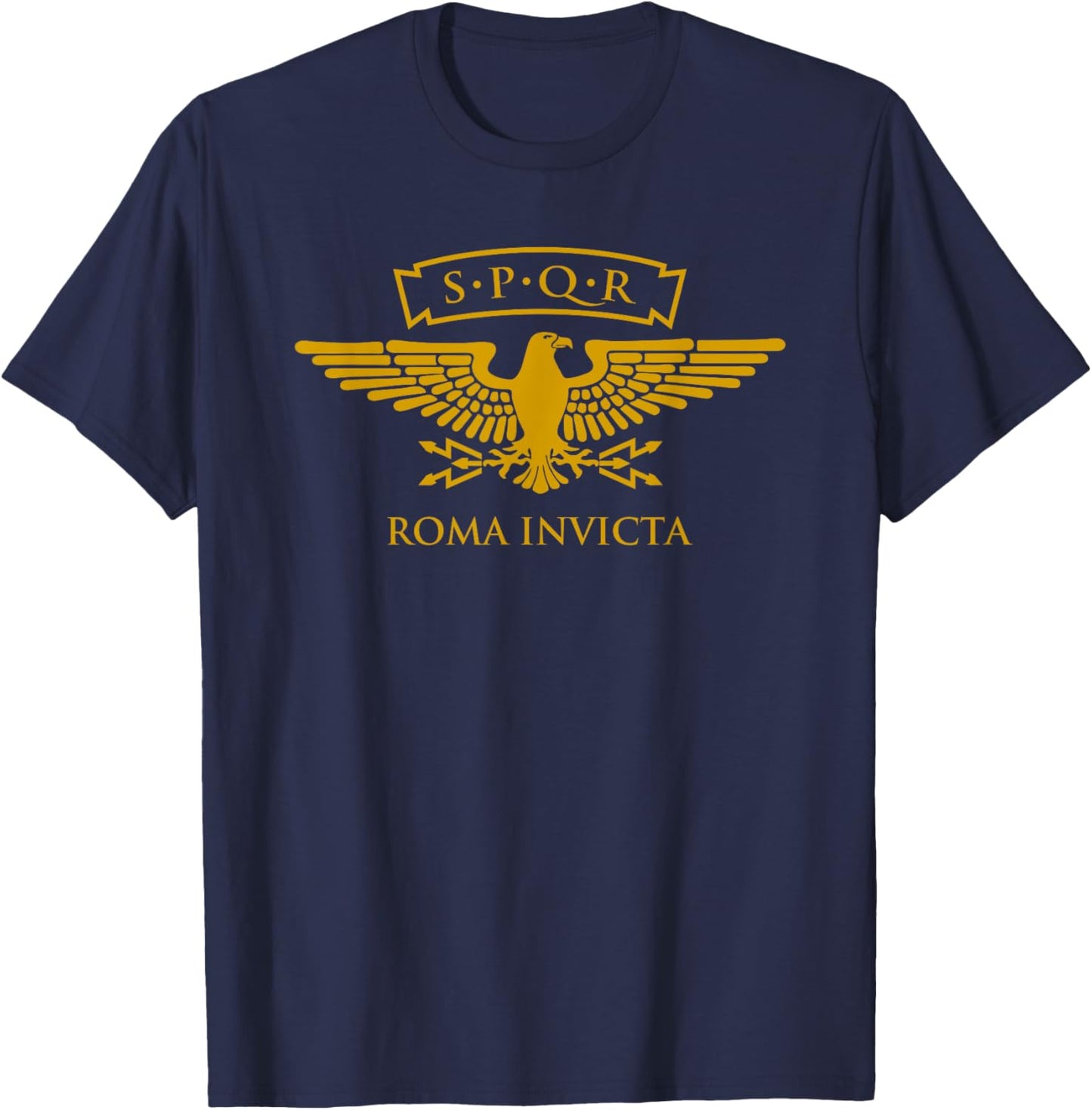 SPQR Roman Eagle Roma Invicta T-Shirt - T-Shirt | Navy