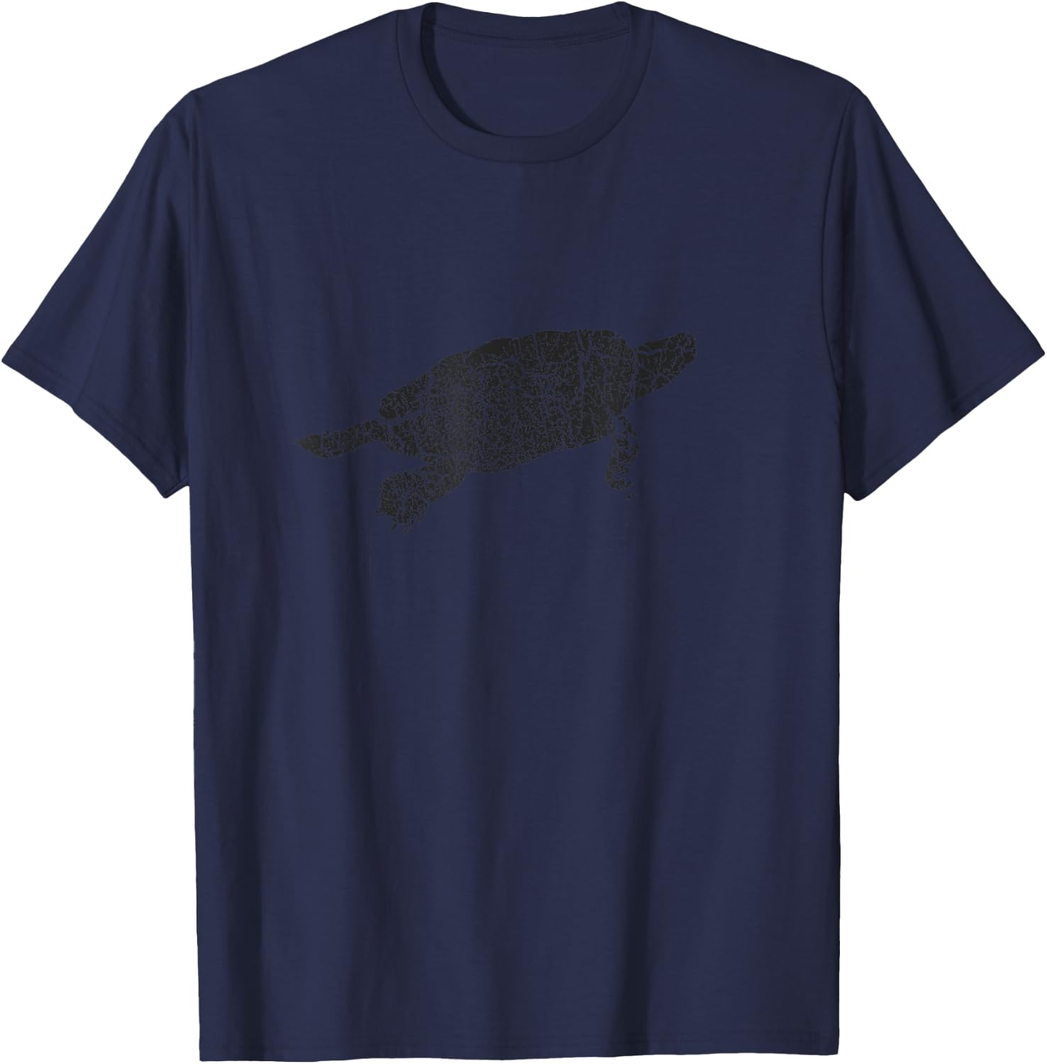 Snapping Turtle Distressed Print - Vintage Snapping Turtle T-Shirt - T-Shirt | Navy