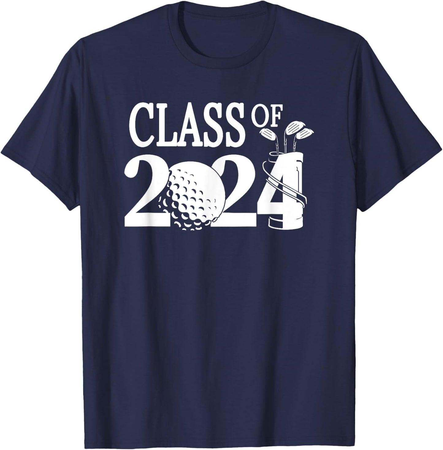 Class of 2024 Graduation Senior Golfer Golf Player T-Shirt - T-Shirt | Navy