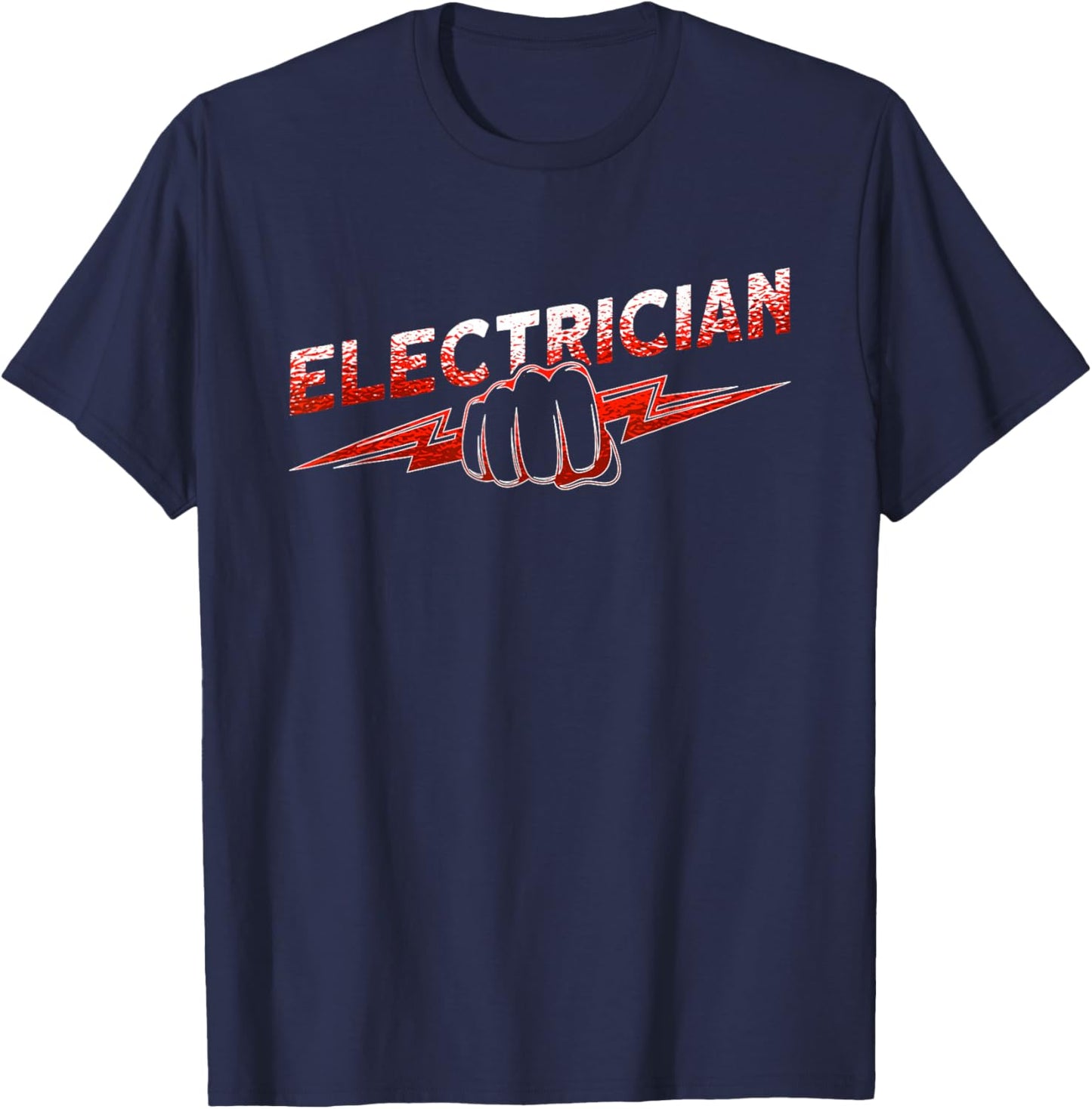 Funny Electrical Worker Skull USA Flag Electrician T-Shirt - T-Shirt | Navy