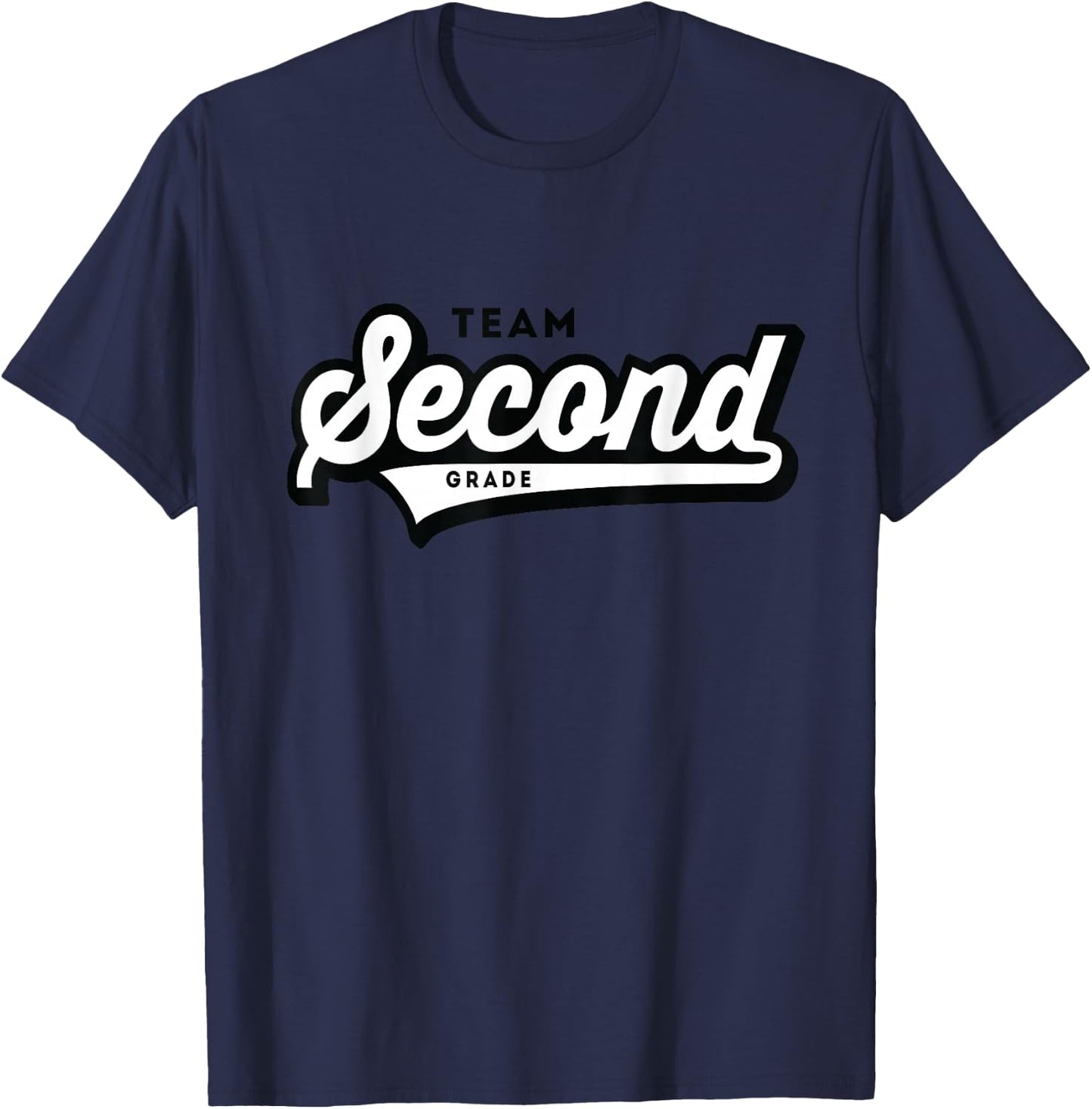 2nd Grade TEAM School Teacher Second Baseball-Style Shirt T-Shirt - T-Shirt | Navy